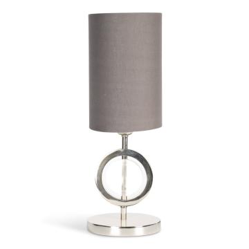 Art Deco Single Circle Table Lamp in Silver