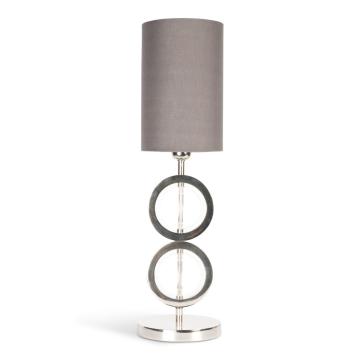 Art Deco Double Circle Silver Table Lamp