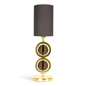 Art Deco Double Circle Table Lamp in Gold