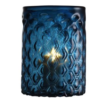 Small Hurricane Candle Holder Aquila in Blue