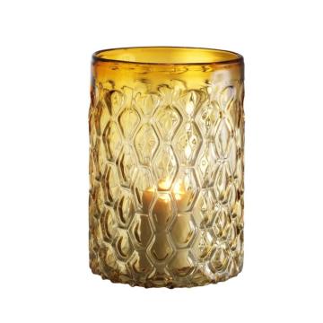Small Hurricane Candle Holder Aquila in Yellow