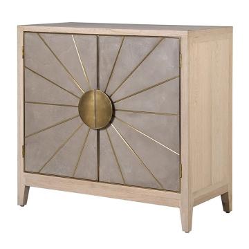 Pavilion Chic Small Sideboard Cocoa in Oak & Brushed Gold