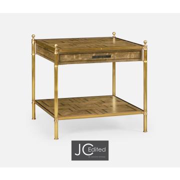 Square Lamp Table with Drawer English