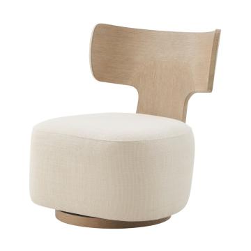 Wooden Upholstered Swivel Chair