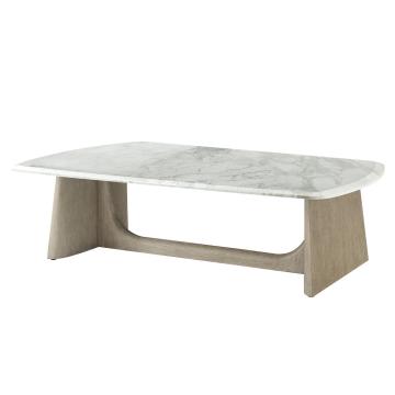 Wooden Coffee Table Marble Top
