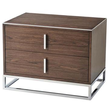 Bedside Table Blain in Macadamia & Nickel