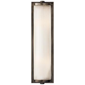 Dresser Long Glass Rod Light in Bronze with Frosted Glass Liner