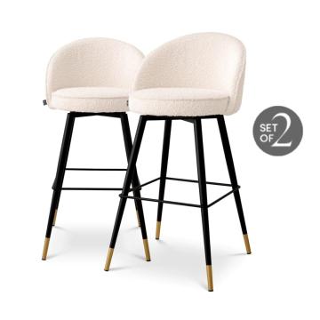 Bar Stool Cooper Boucle Cream Set of 2