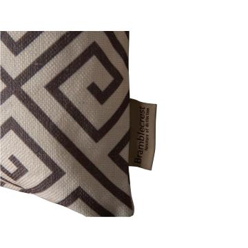 Cocoa Greek Key Square Scatter Cushion