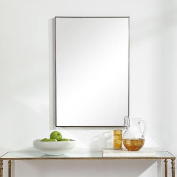 Simple Slim Frame Mirror Gunmetal Grey