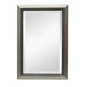 Beaded Lines Mirror Brushed Silver 