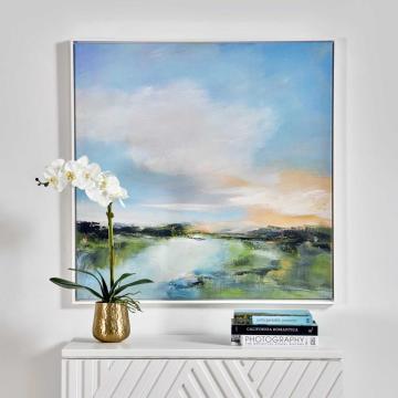 The River Glows Framed Canvas