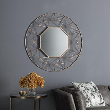 Etienne Gold Round Wall Mirror