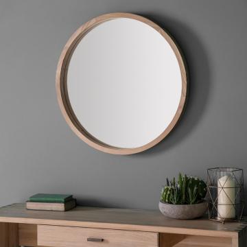 Letch Oak Round Mirror - Small