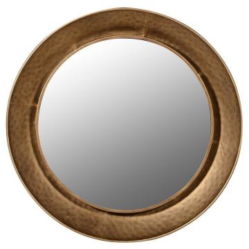 Pavilion Chic Wall Mirror Round Hammered Gold W88cm