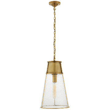 Robinson Large Pendant | Antique Brass & Seeded Glass
