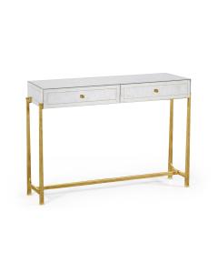 Console Table 1930s in Eglomise - Gilded Iron