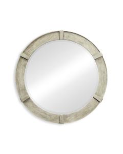 Jonathan Charles Round Circular Mirror - Rustic Grey Acacia
