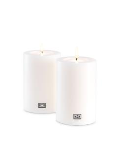 Artificial Candle ø 10 x H. 15 cm white set of 2