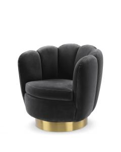 Swivel Chair Mirage in Grey Velvet