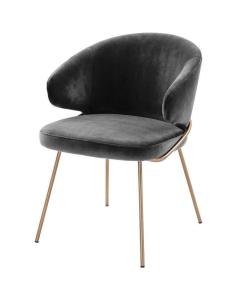 Kinley Velvet Dining Chair - Grey
