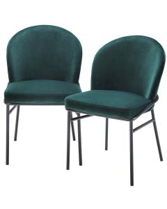 Willis Green Velvet Dining Chairs Set of 2