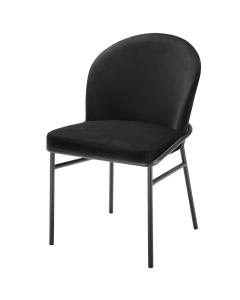 Willis Black Velvet Dining Chairs Set of 2
