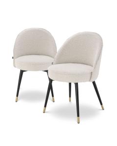 Cooper Dining Chair Set of 2 in Boucle Cream