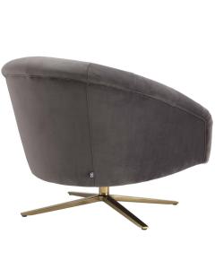 Gardner Grey Velvet Swivel Chair
