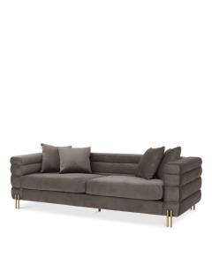 York Sofa in Grey Velvet