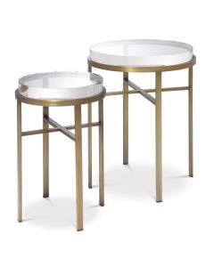 Side Table Hoxton Brushed Brass Finish set of 2