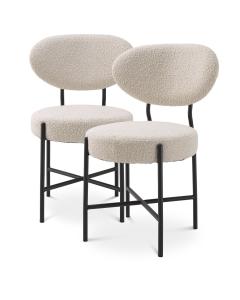 Vicq Dining Chair in Bouclé Cream set of 2