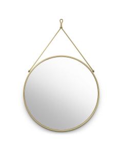 Morongo Round Mirror in Brushed Brass