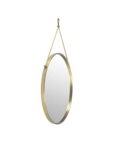 Morongo Round Mirror in Brushed Brass