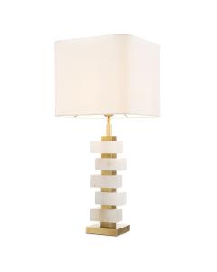 Table Lamp Amber antique brass finish incl shade
