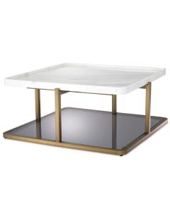 Eichholtz Coffee Table Grant br brass finish white marble