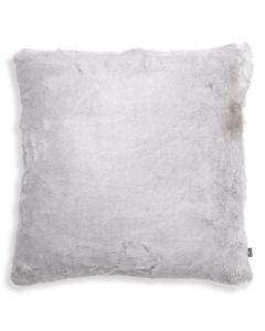 Alaska Square Faux Fur Cushion in Silver