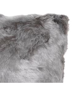 Alaska Square Faux Fur Cushion in Grey