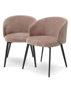Lloyd Dining Chairs with Arm in Sisley pink Set of 2 