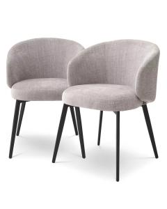 Lloyd Dining Chairs with Arm in Sisley grey Set of 2 