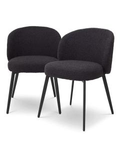 Lloyd Dining Chairs in Boucl√© black Set of 2