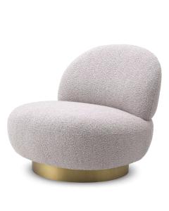 Clement Swivel Chair in Boucle Grey
