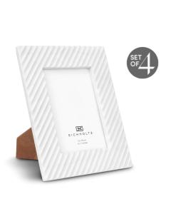 Picture Frame Casale White Marble Set of 4 - Large - (5" x 7")
