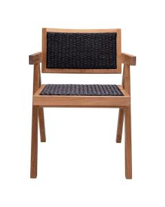 Kristo Outdoor Dining Chair in Teak/Black
