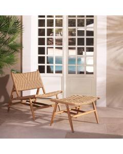 Outdoor Chair and Foot Stool Laroc Natural Teak