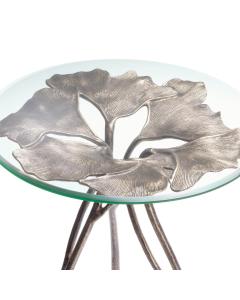 Vintage Brass & Glass Side Table Poseidon 