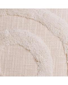 Cotton Cushion Morpheus with Fleece Circle Detailing Off White Large 