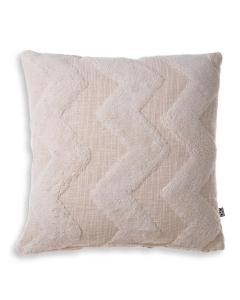 Cotton Cushion Mynos with Fleece Detailing Off White - Large 