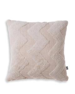 Cotton Cushion Mynos with Fleece Detailing Off White - Small