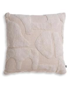 Cotton Cushion Menos with Fleece Detailing Off White - Large 